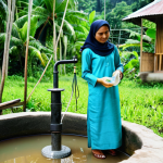 Water Quality Testing in a Rural Village**

"A young woman, fully clothed in modest baju kurung, tests a water sample from a well in a small Malaysian village, appropriate attire, safe for work, perfect anatomy, natural proportions, professional photography, environmental science focus, shows concern and awareness, background of lush greenery and traditional wooden houses, family-friendly, high quality."

**