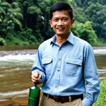 Water Quality Expert**

"A professional environmental scientist in Malaysia, fully clothed in appropriate field attire (khakis and a button-down shirt), standing near a river collecting a water sample, safe for work, appropriate content, family-friendly, perfect anatomy, natural pose, professional photography, high quality, focused on environmental protection."

**